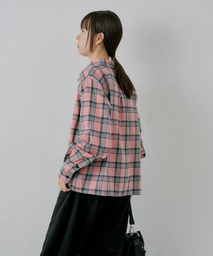 【WHIMSIC/2尺碼可選】短款法蘭絨格子襯衫