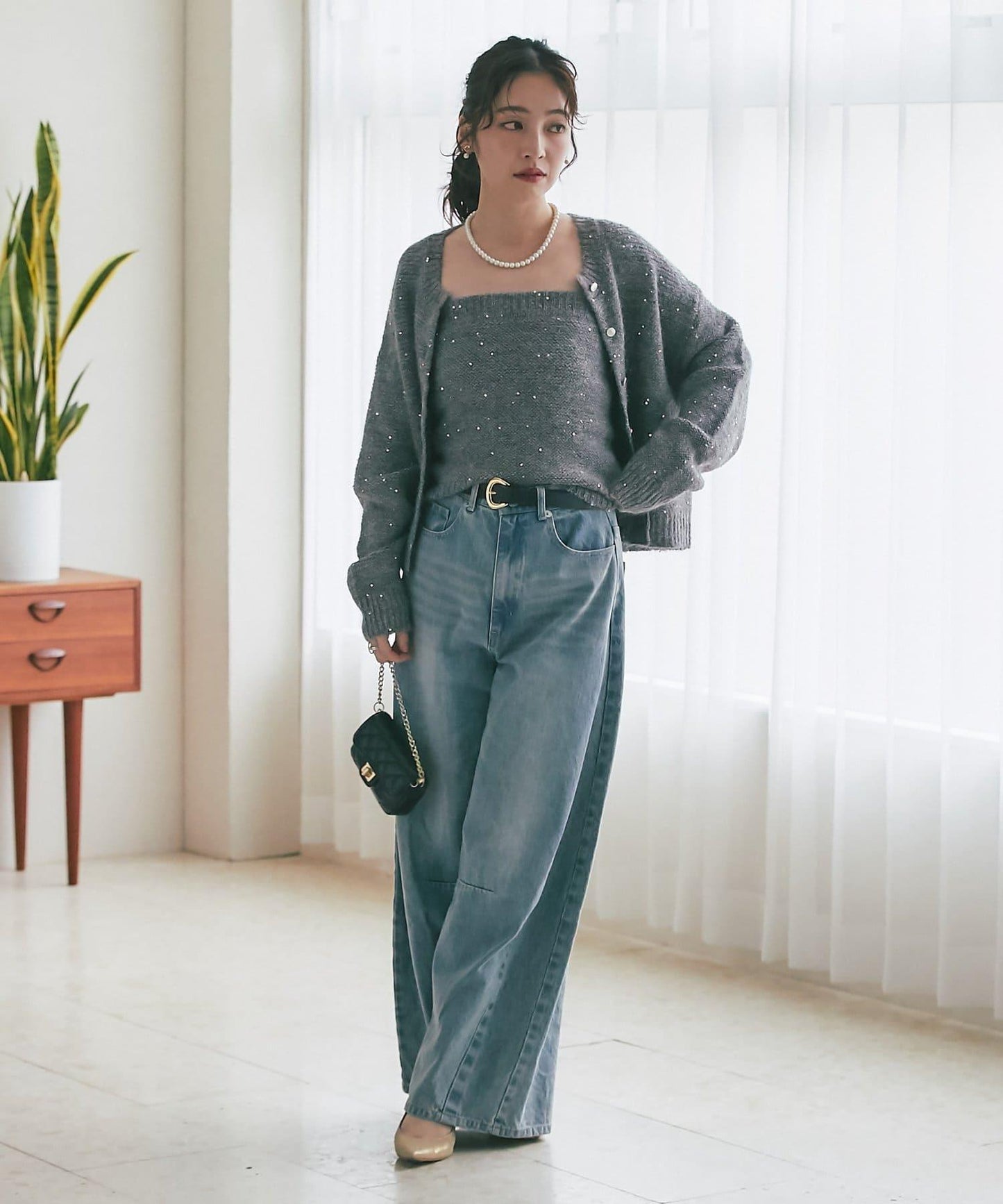 スパンコールモヘアビスチェ