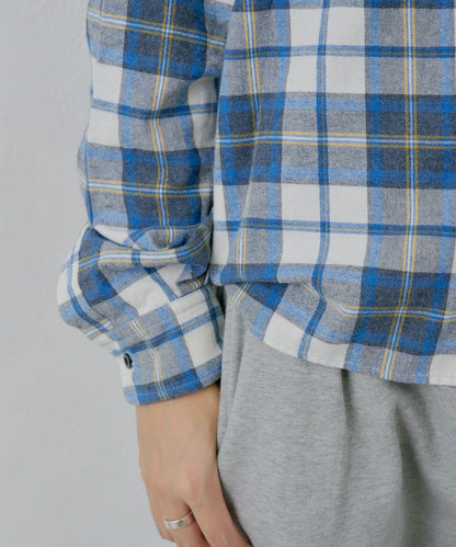 【WHIMSIC/2尺碼可選】短款法蘭絨格子襯衫