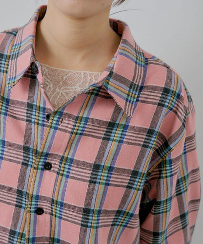 【WHIMSIC/2尺碼可選】短款法蘭絨格子襯衫