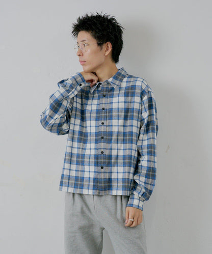 【WHIMSIC/2尺碼可選】短款法蘭絨格子襯衫