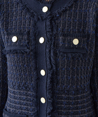 ファンシーツイードニットミニワンピース