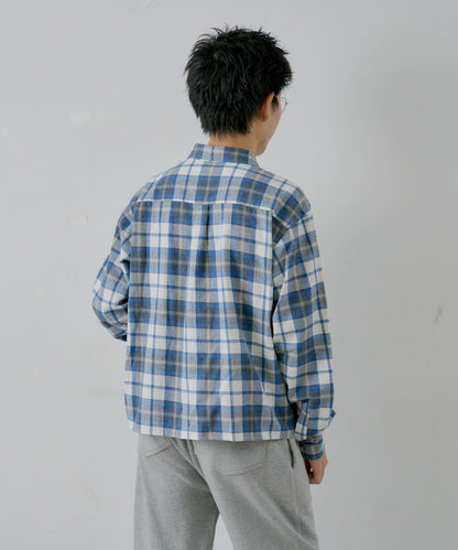 【WHIMSIC/2尺碼可選】短款法蘭絨格子襯衫