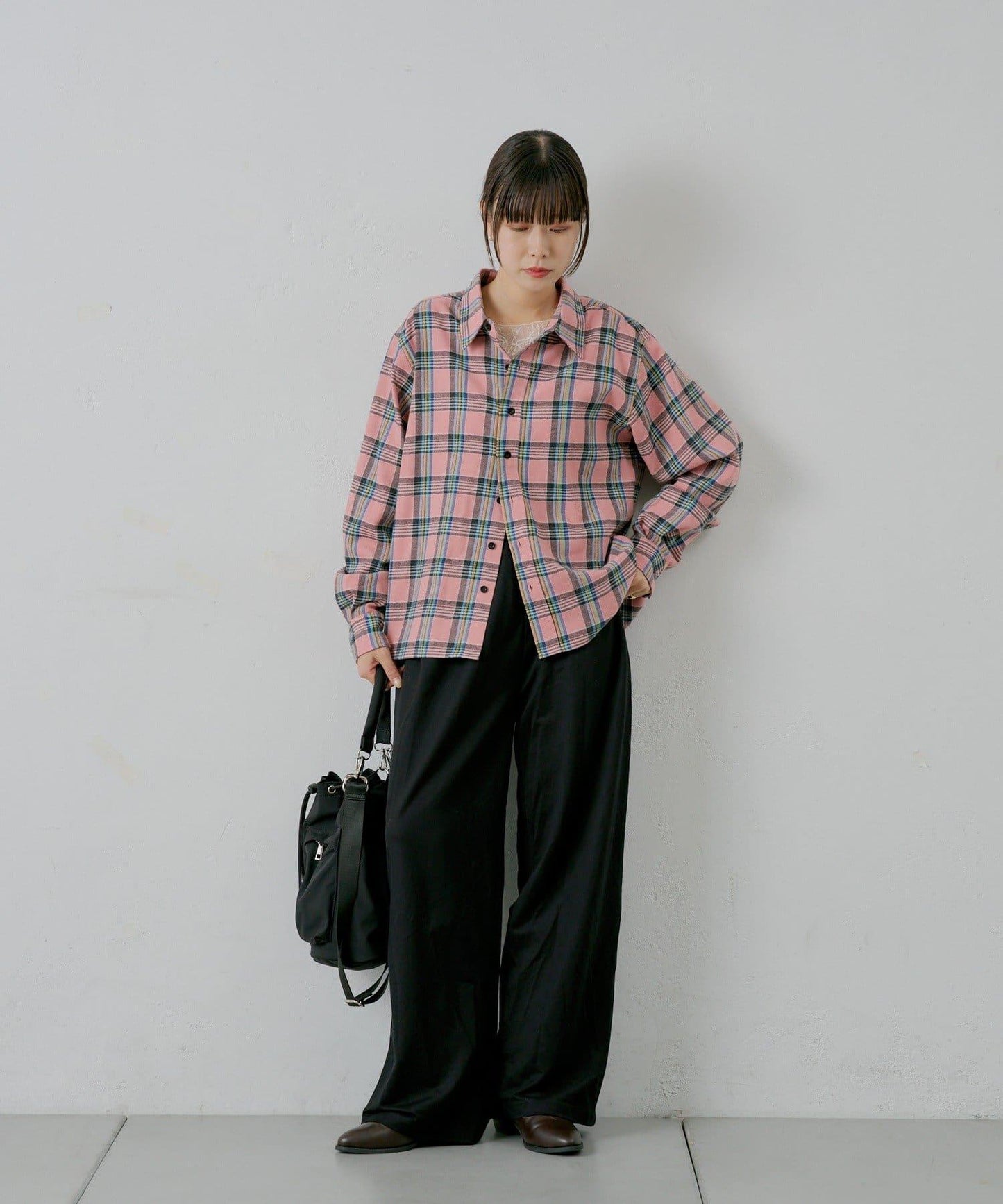 【WHIMSIC/2尺碼可選】短款法蘭絨格子襯衫