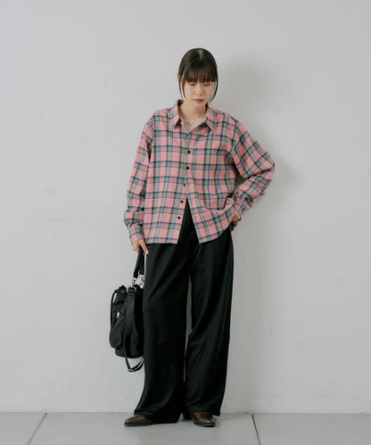 【WHIMSIC/2尺碼可選】短款法蘭絨格子襯衫