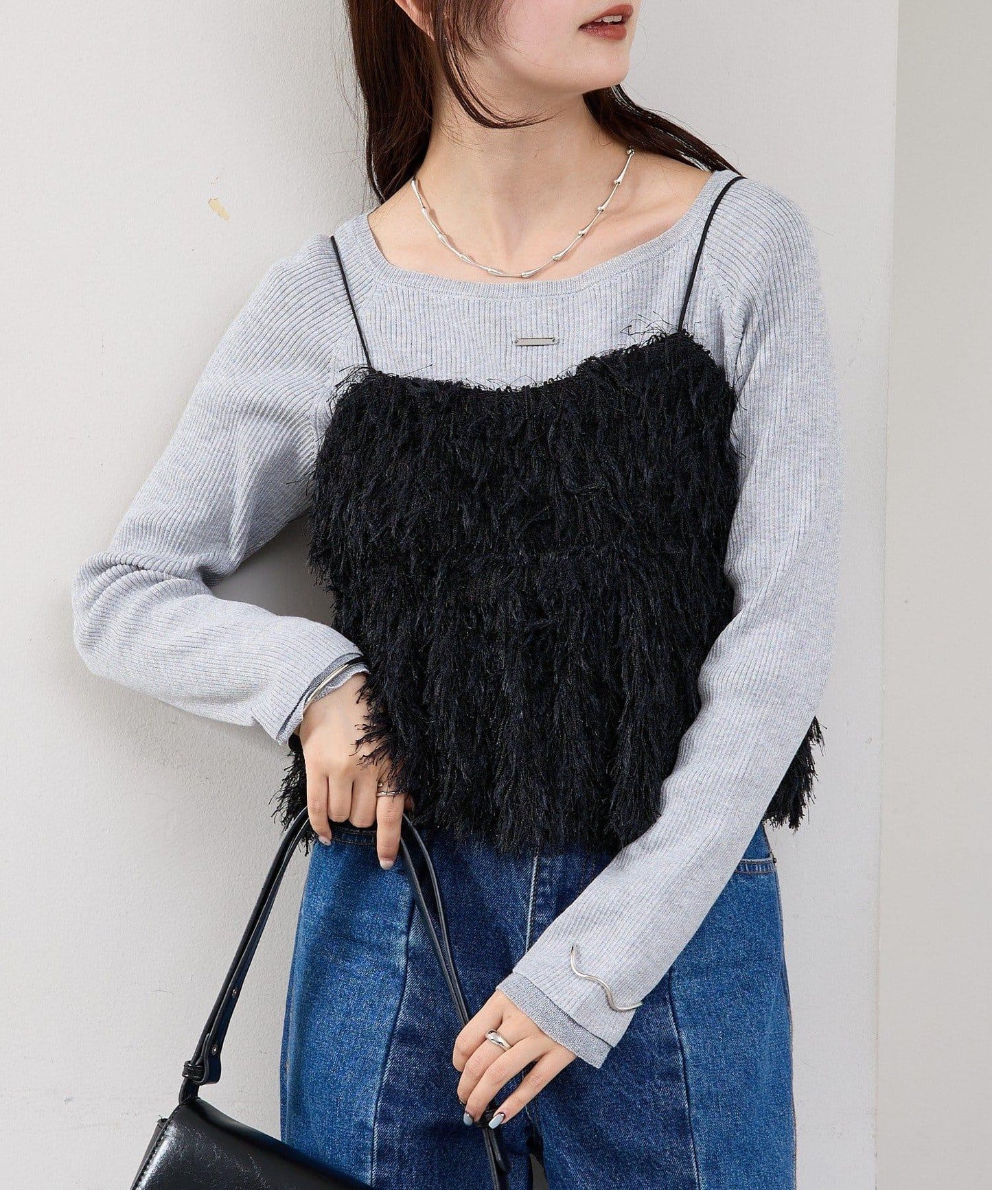 フェザーフリンジ キャミビスチェ