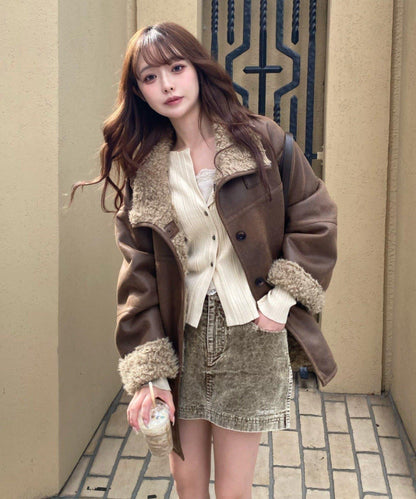 雙面穿仿羊羔毛大衣
