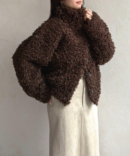 貴賓犬毛中長款夾克