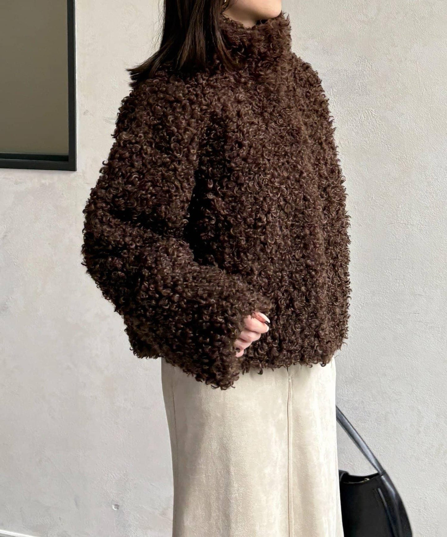 貴賓犬毛中長款夾克