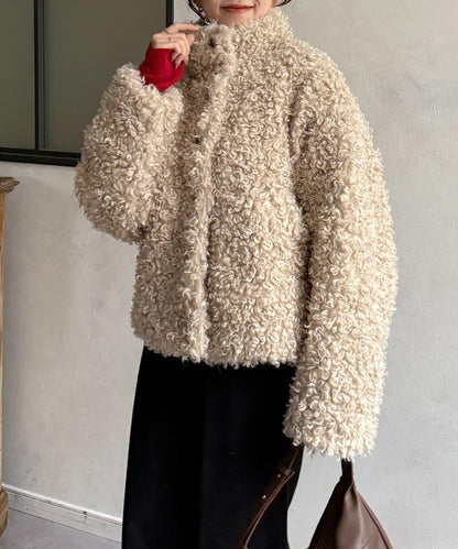 貴賓犬毛中長款夾克