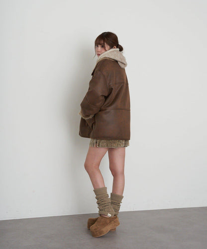 雙面穿仿羊羔毛大衣