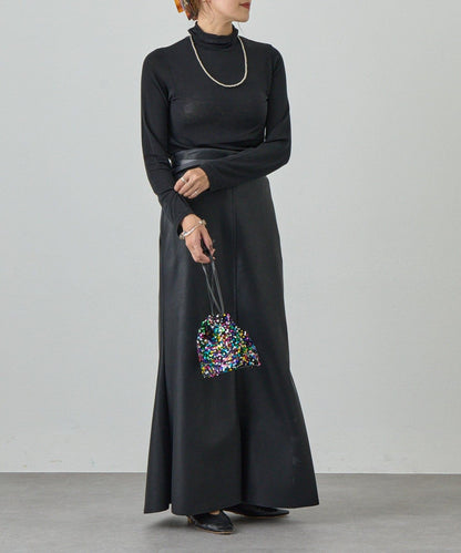 透視高領針織衫