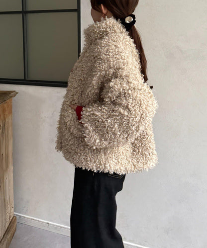 貴賓犬毛中長款夾克