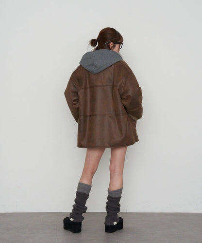 雙面穿仿羊羔毛大衣