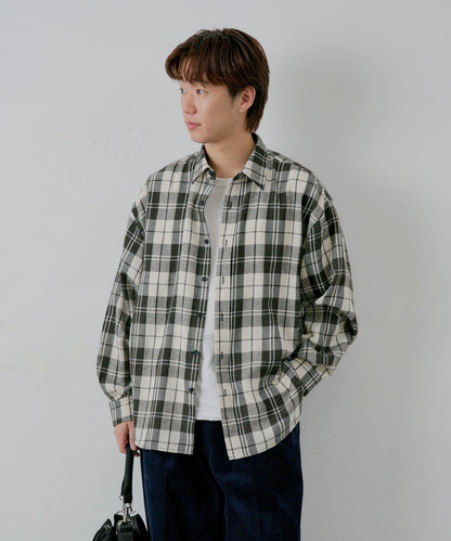 【WHIMSIC】酸洗法法蘭絨格子襯衫