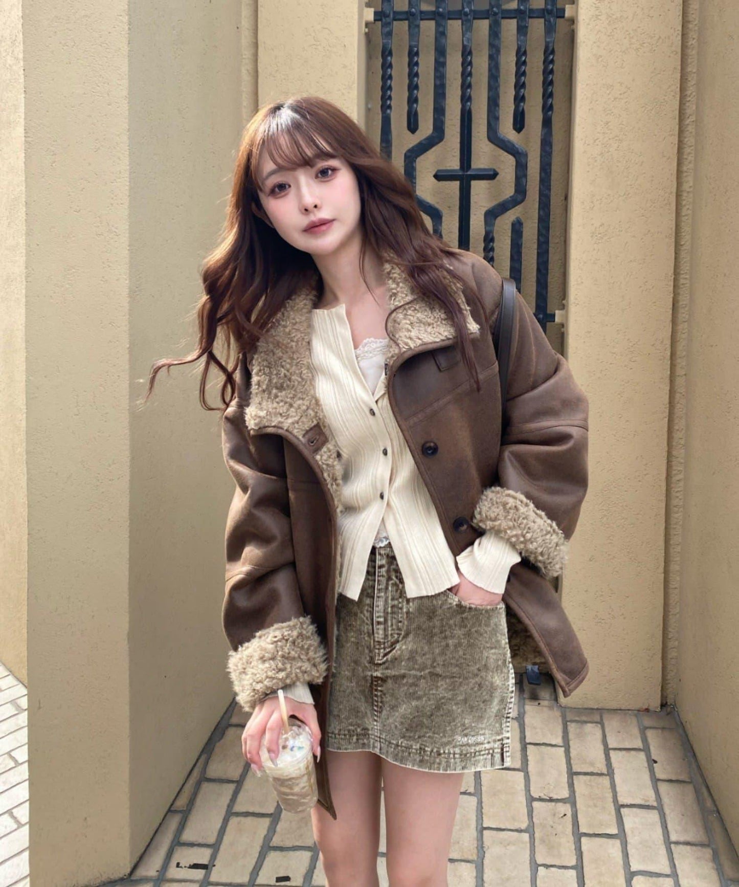 雙面穿仿羊羔毛大衣