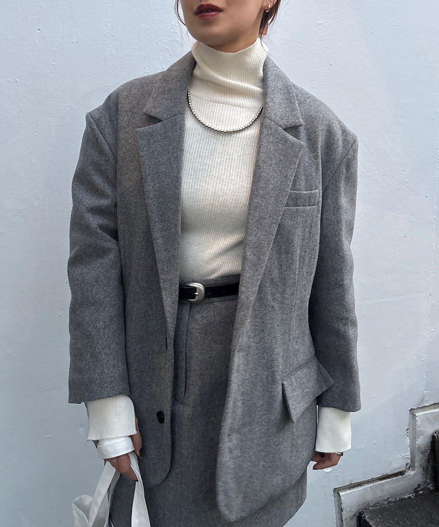 羊毛寬鬆西裝夾克