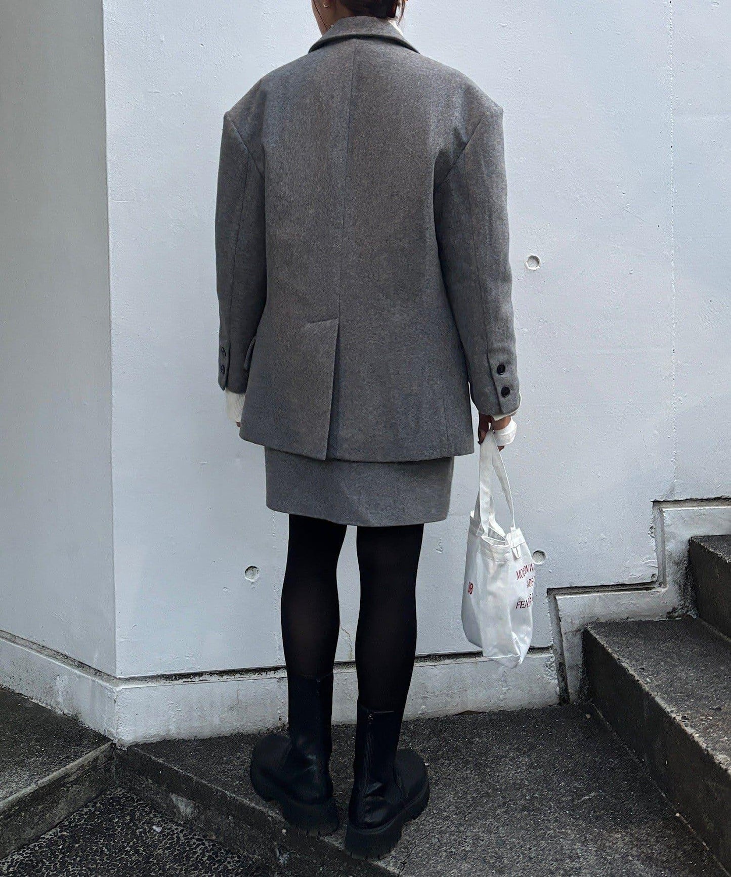 羊毛寬鬆西裝夾克