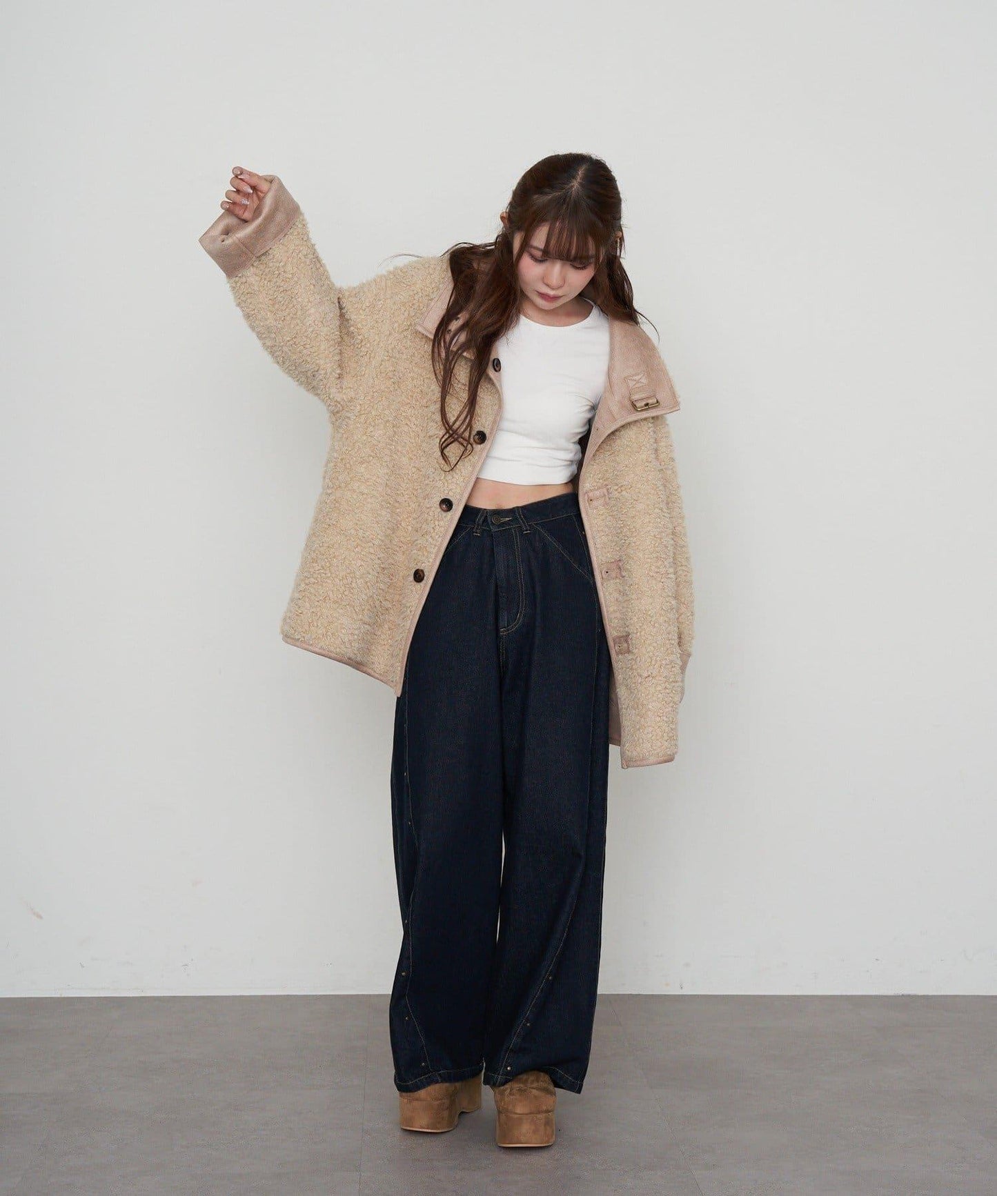 雙面穿仿羊羔毛大衣