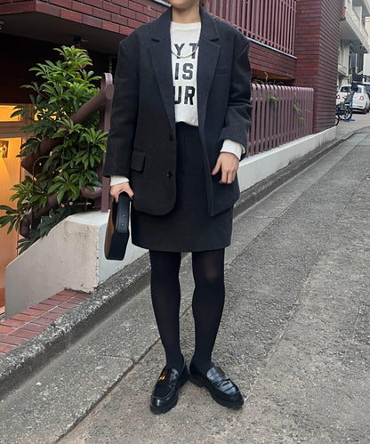 羊毛寬鬆西裝夾克