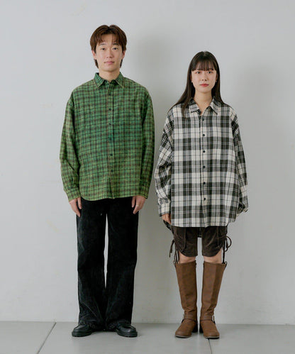 【WHIMSIC】酸洗法法蘭絨格子襯衫