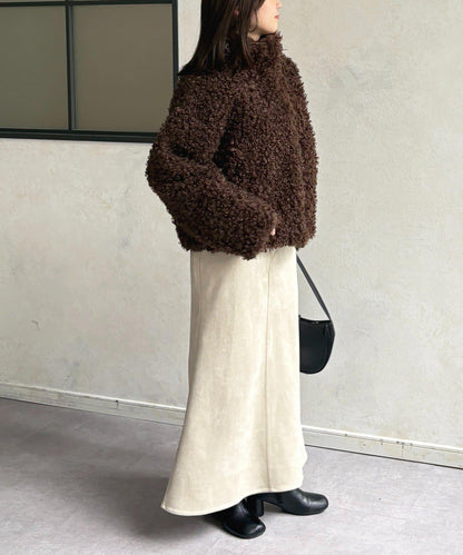 貴賓犬毛中長款夾克