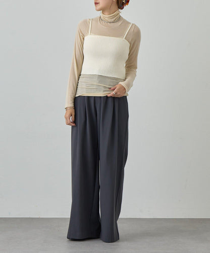 透視高領針織衫