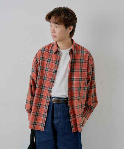 【WHIMSIC】酸洗法法蘭絨格子襯衫