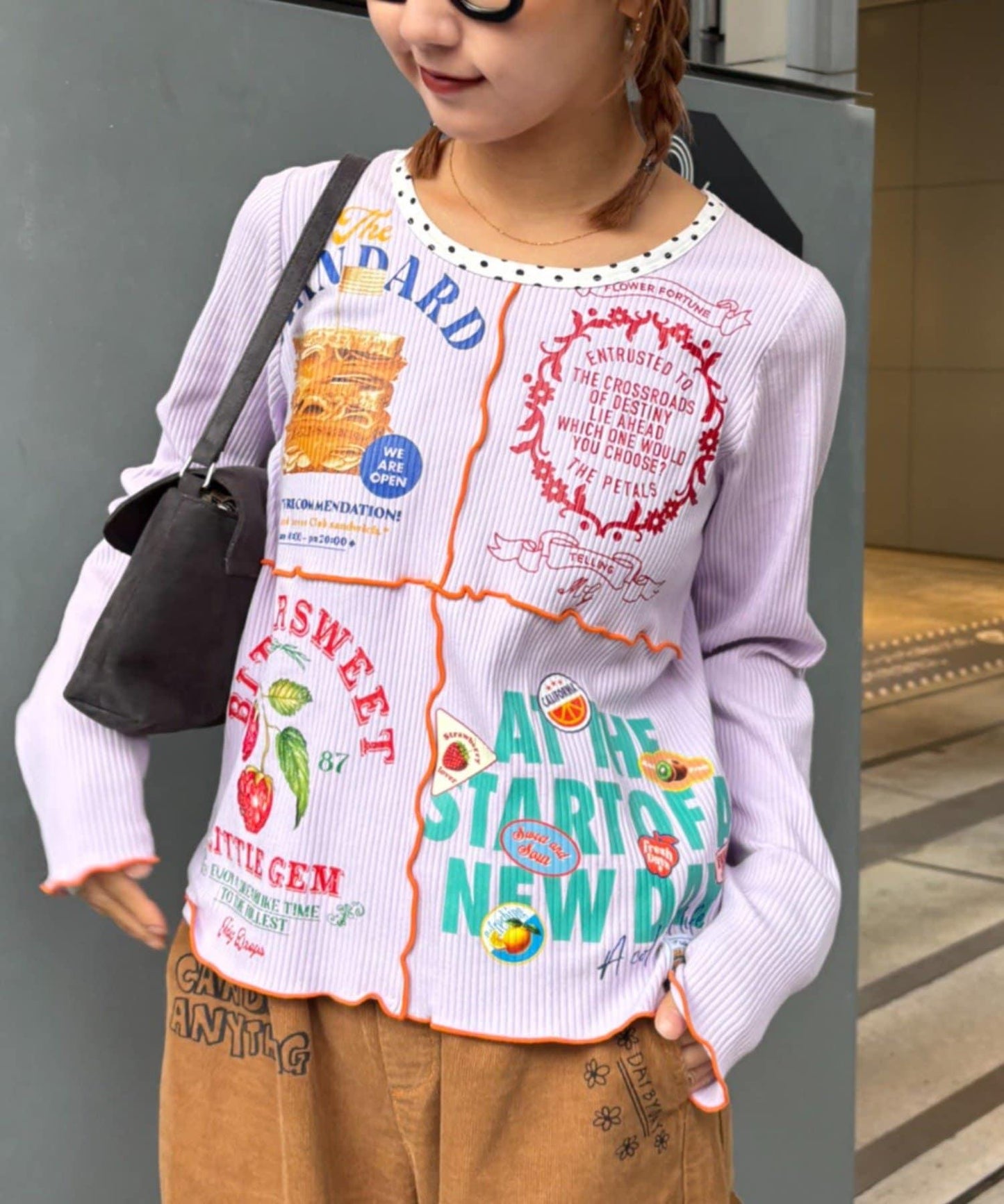 ★【HELLO.SANFRANCISCO/ハローサンフランシスコ】拼接印花上衣