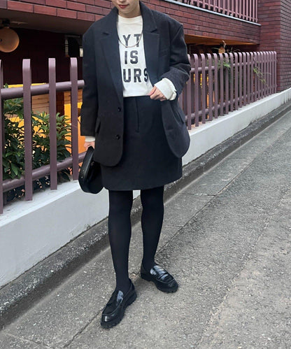 羊毛寬鬆西裝夾克