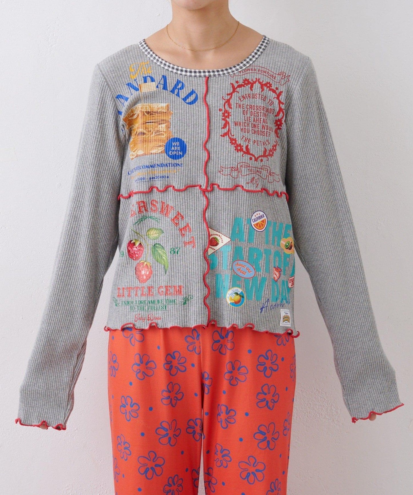 ★【HELLO.SANFRANCISCO/ハローサンフランシスコ】拼接印花上衣