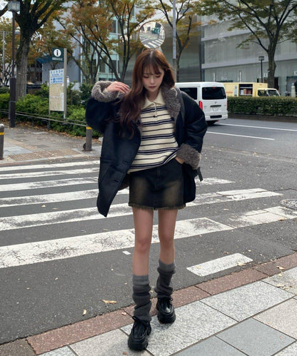 雙面穿仿羊羔毛大衣