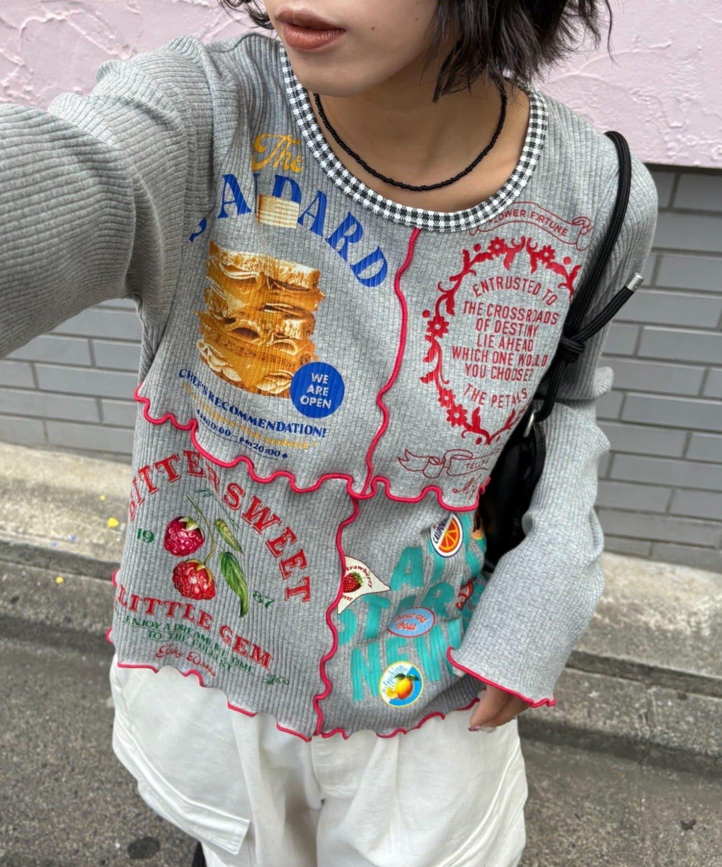 ★【HELLO.SANFRANCISCO/ハローサンフランシスコ】拼接印花上衣