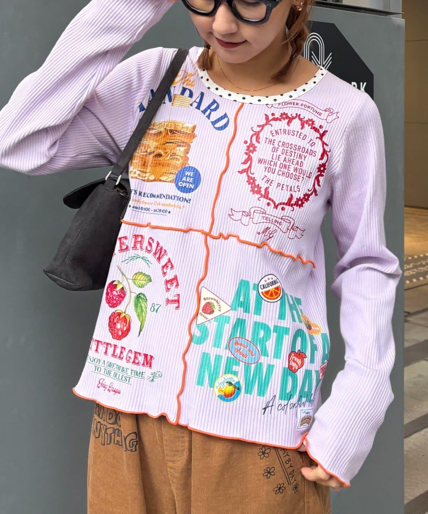 ★【HELLO.SANFRANCISCO/ハローサンフランシスコ】拼接印花上衣