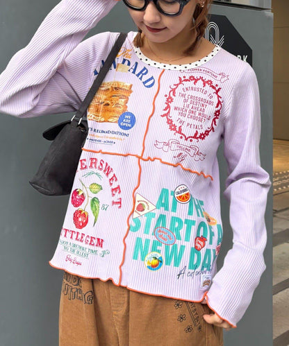 ★【HELLO.SANFRANCISCO/ハローサンフランシスコ】拼接印花上衣