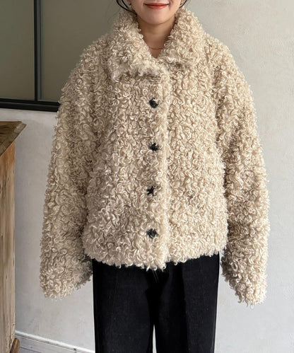 貴賓犬毛中長款夾克