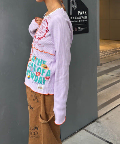 ★【HELLO.SANFRANCISCO/ハローサンフランシスコ】拼接印花上衣