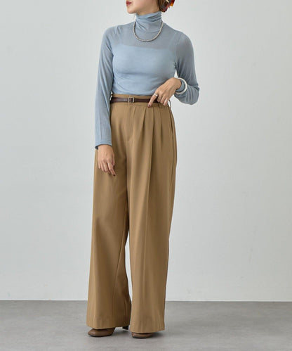 透視高領針織衫