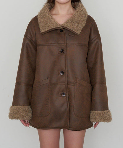 雙面穿仿羊羔毛大衣