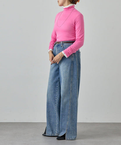 透視高領針織衫