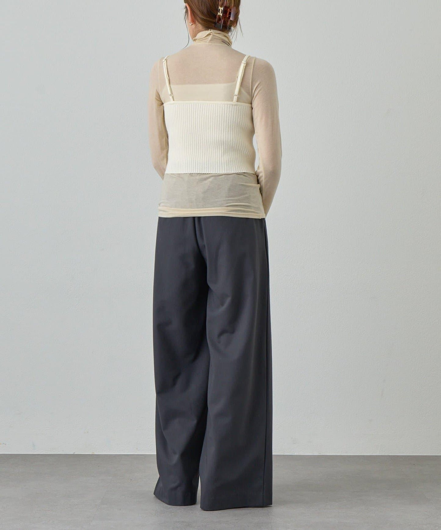 透視高領針織衫