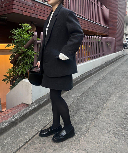 羊毛寬鬆西裝夾克
