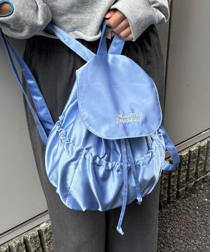 ★【HELLO.SANFRANCISCO/ハローサンフランシスコ】標誌刺繡緞面雙肩包