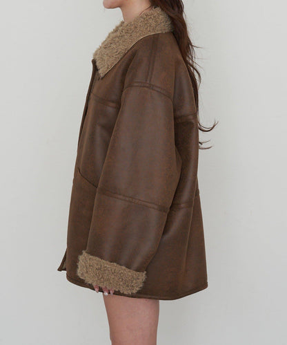 雙面穿仿羊羔毛大衣