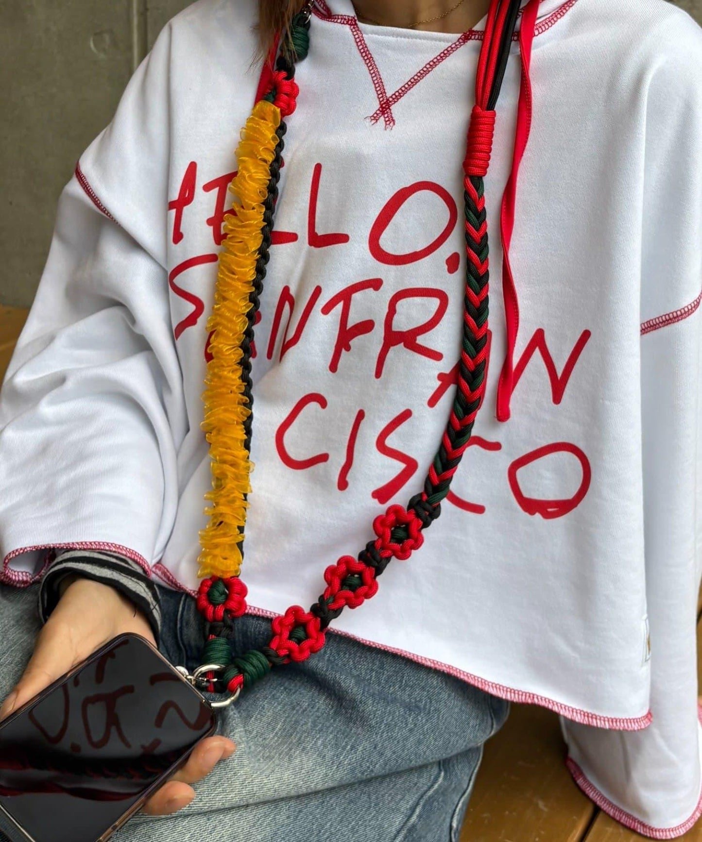 ★【HELLO.SANFRANCISCO/ハローサンフランシスコ】2wayカラフルコードスマホショルダー