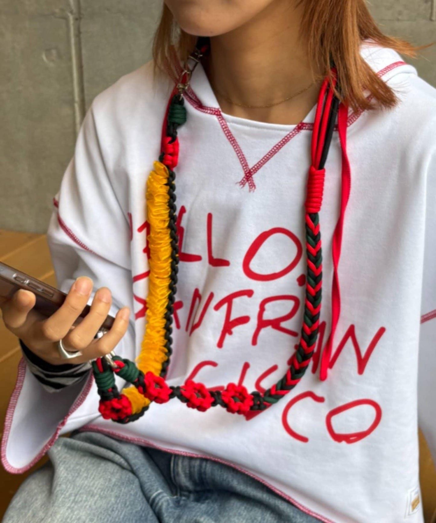 ★【HELLO.SANFRANCISCO/ハローサンフランシスコ】2wayカラフルコードスマホショルダー