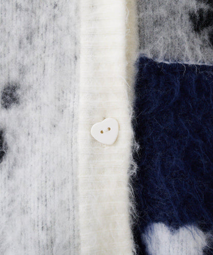 ★【HELLO.SANFRANCISCO/ハローサンフランシスコ】ジャガードッドッキングハート釦カーデ