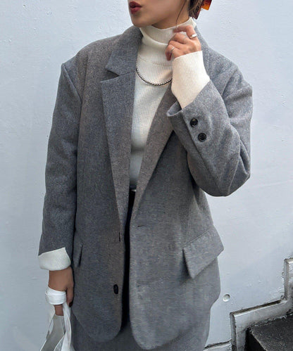 羊毛寬鬆西裝夾克