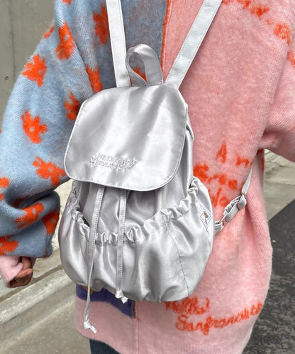 ★【HELLO.SANFRANCISCO/ハローサンフランシスコ】標誌刺繡緞面雙肩包