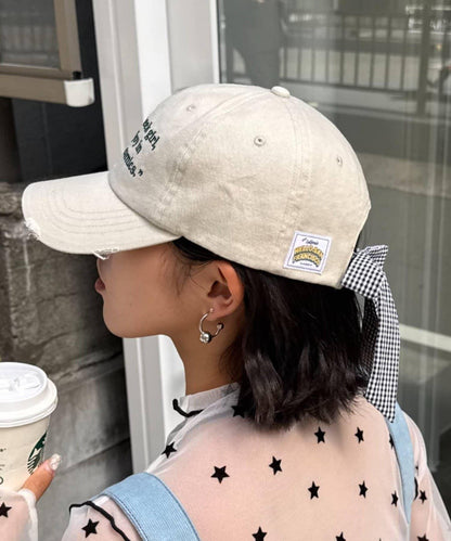 ★【HELLO.SANFRANCISCO/ハローサンフランシスコ】メッセージロゴ刺繍リボンキャップ